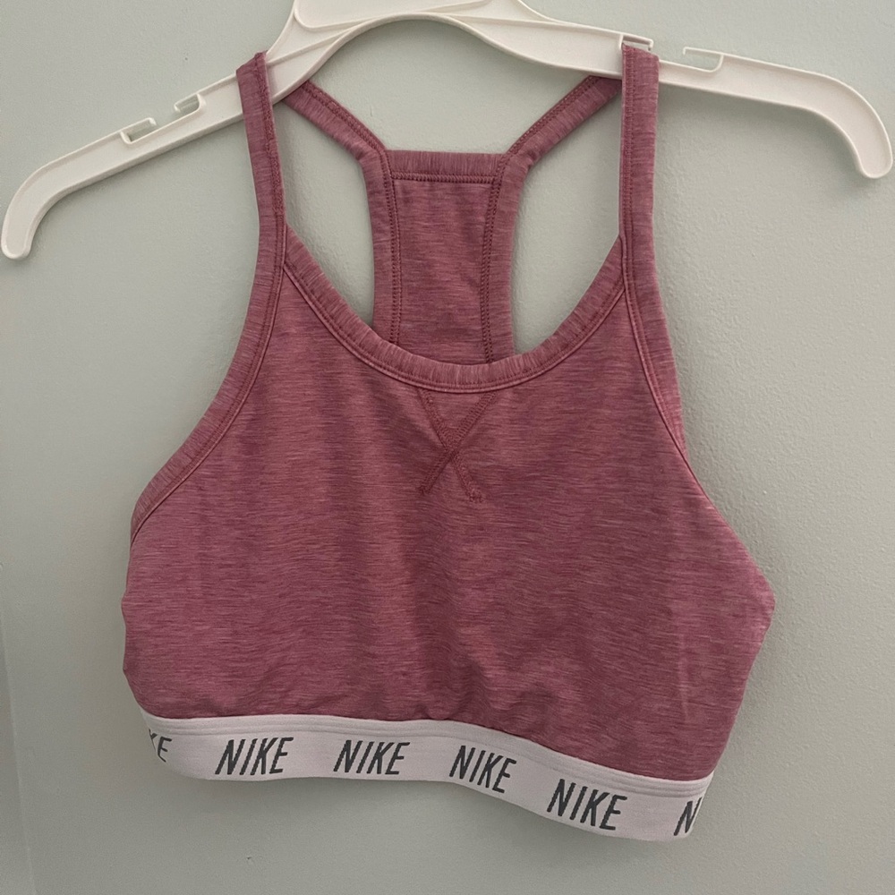Nike Pink Sports Bra Moisture-Wicking Supportive
